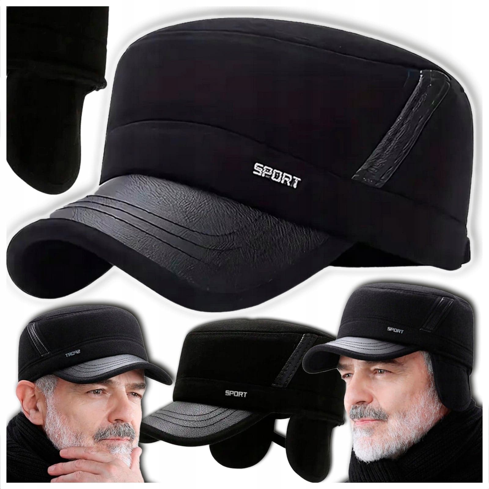 Stylowa czapka zimowa w kolorze czarnym