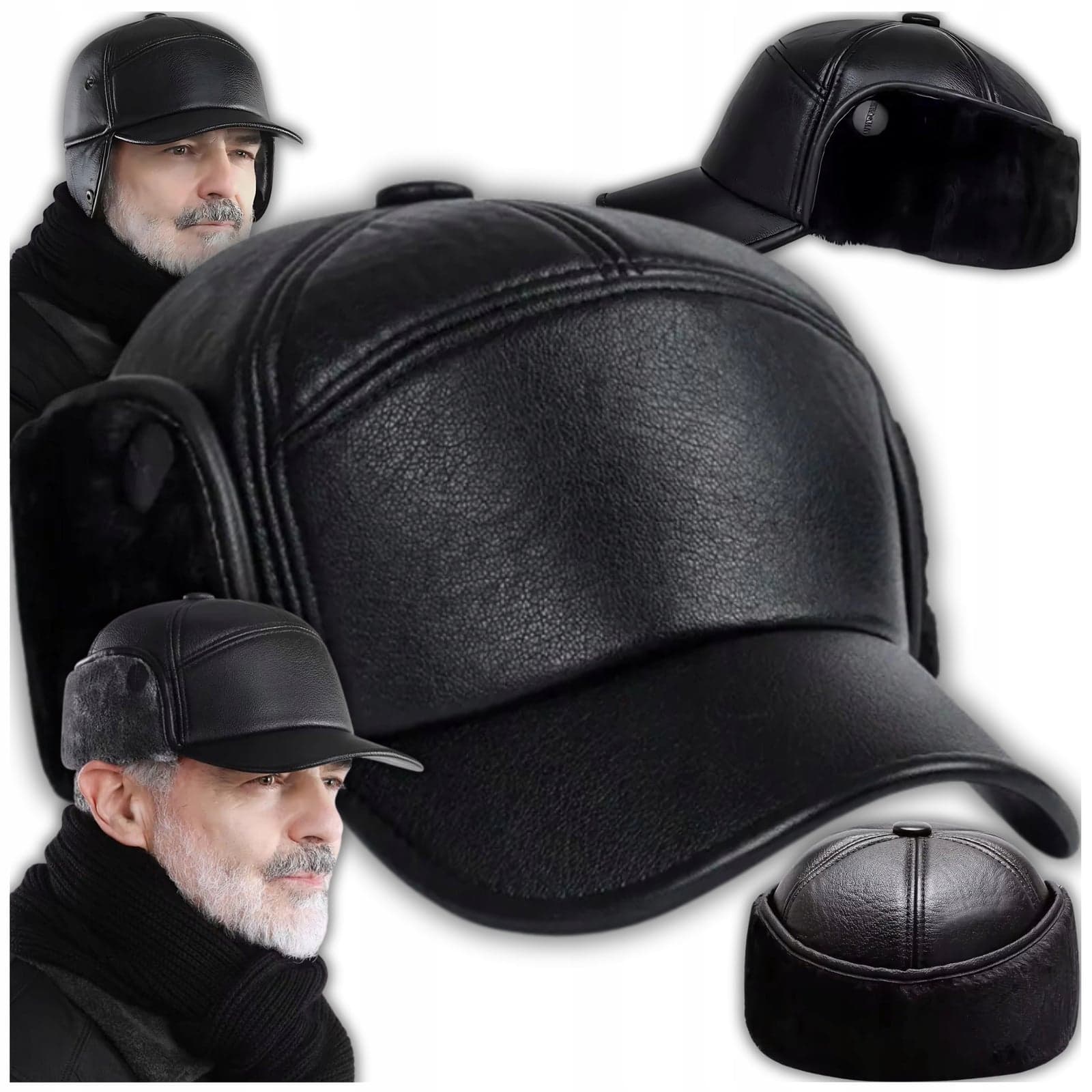 Czapka zimowa męska w kolorze czarnym