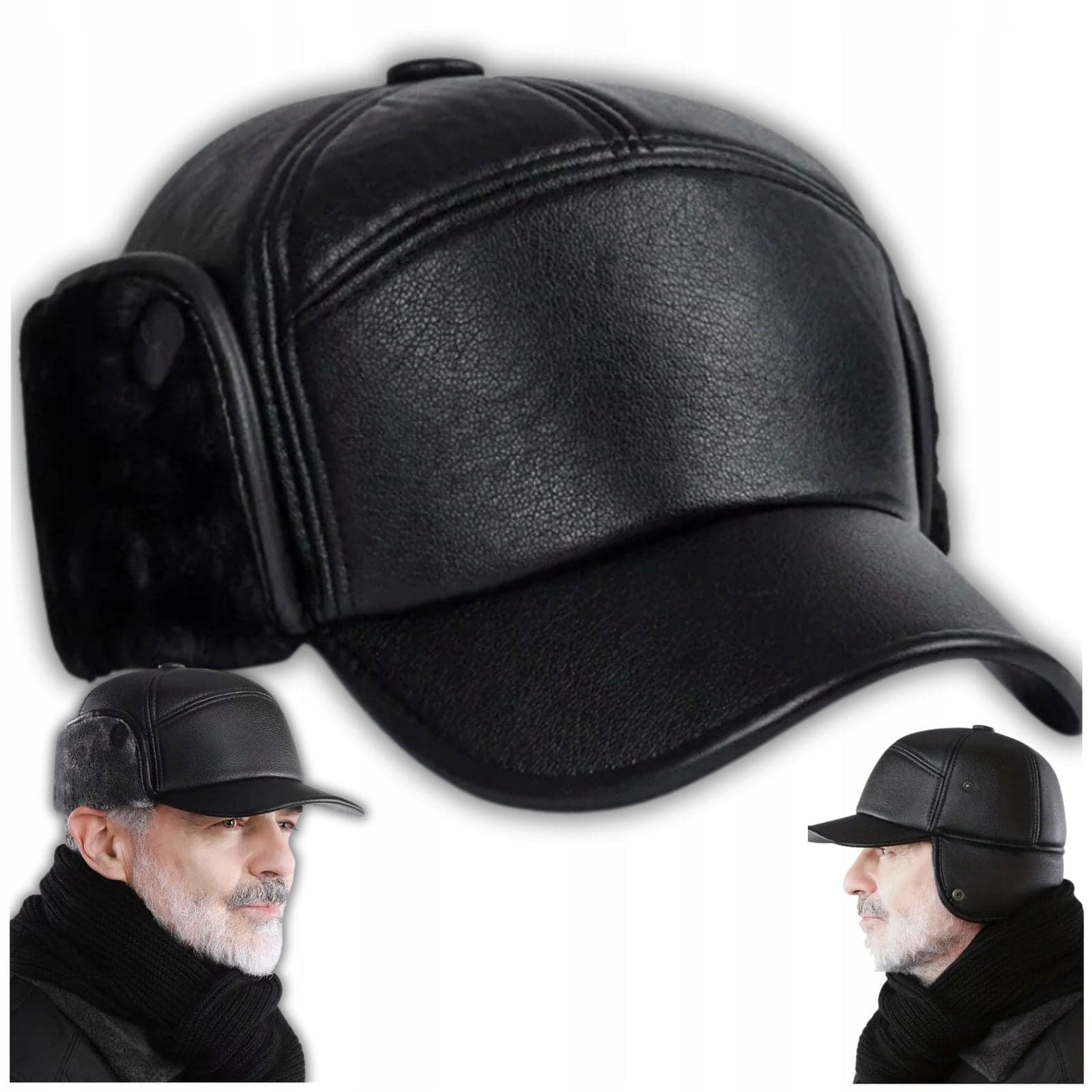 czapka zimowa męska z daszkiem