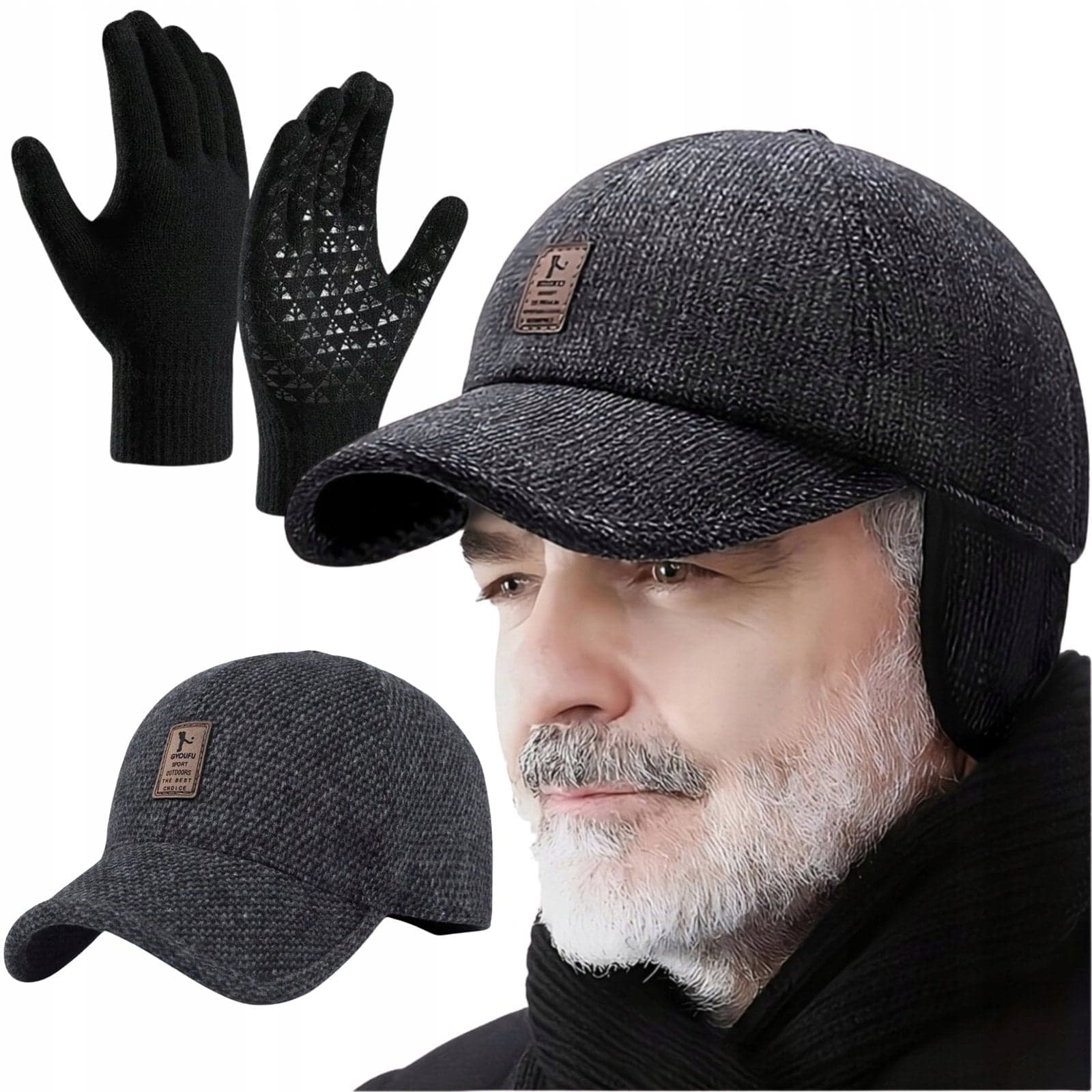 czapka zimowa z daszkiem