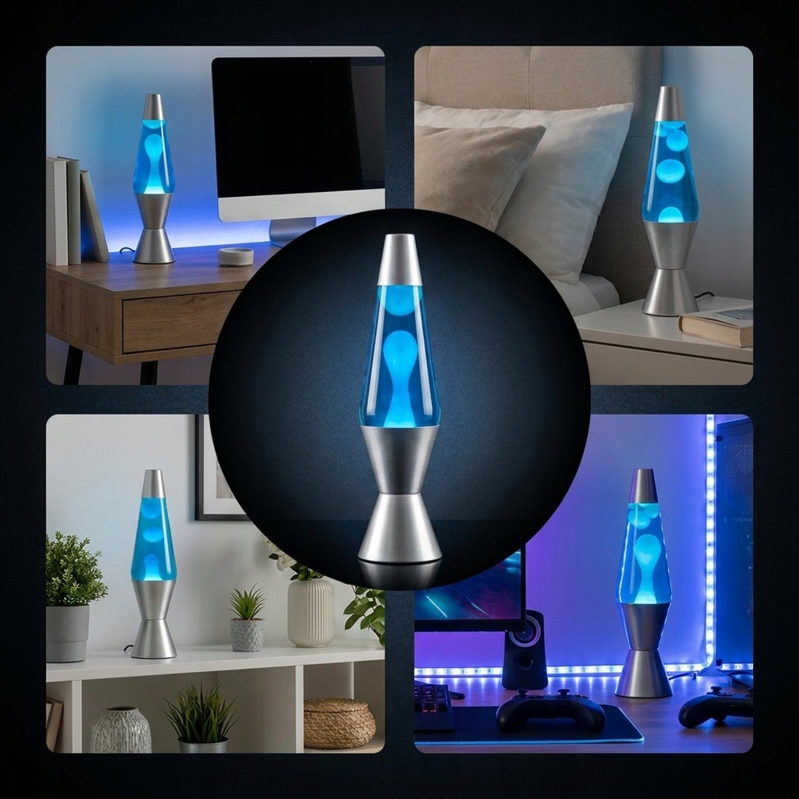 lampa stołowa LED 25W srebrna, widok 9