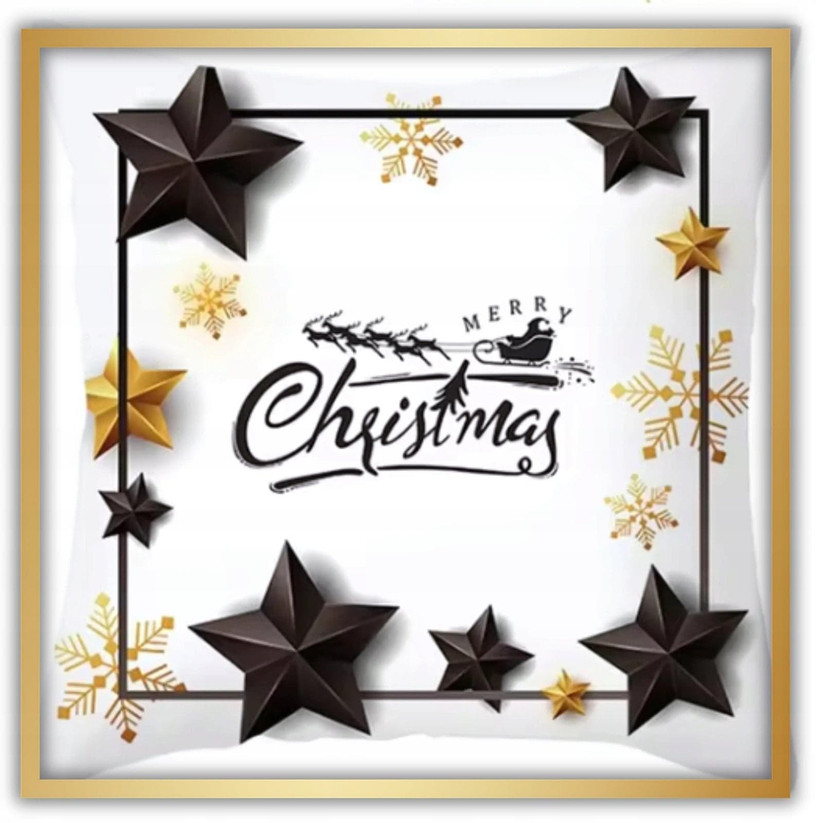 Poszewka z gwiazdkami i napisem Merry Christmas