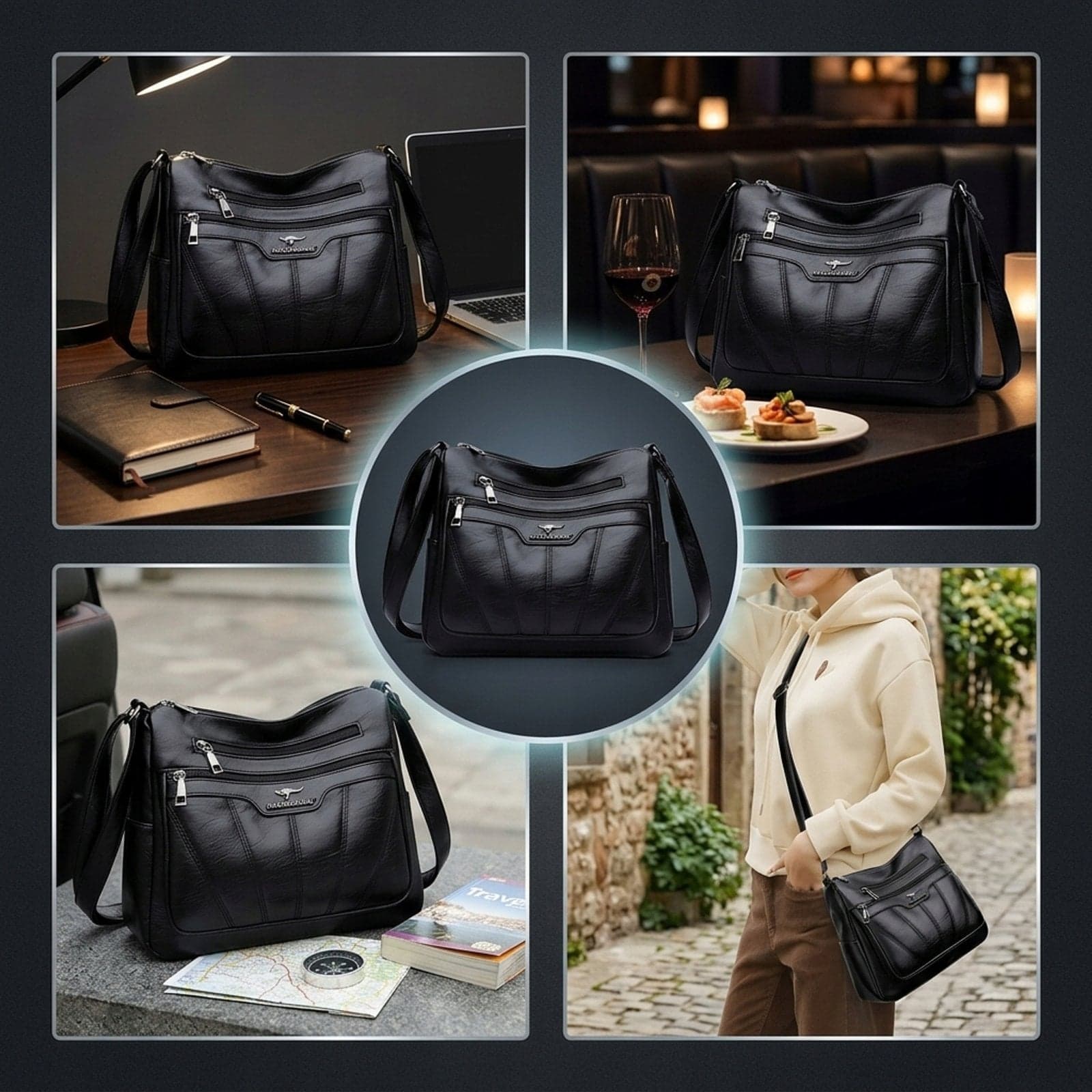 elegancka torebka z kieszeniami