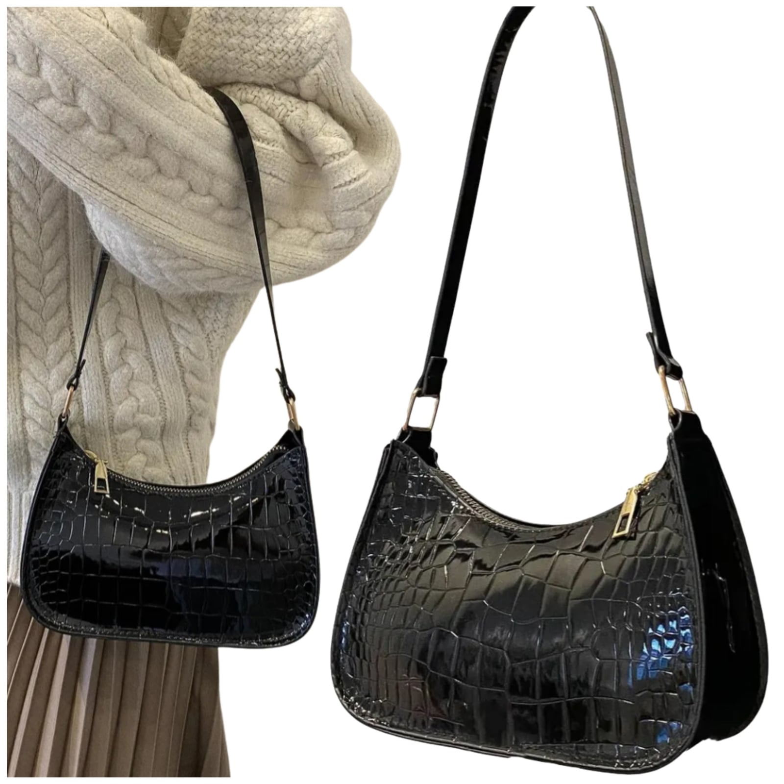 czarna torebka damska na ramię