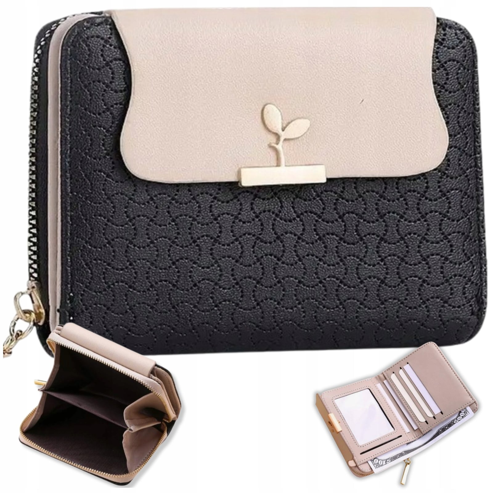 elegancka portmonetka damska czarna